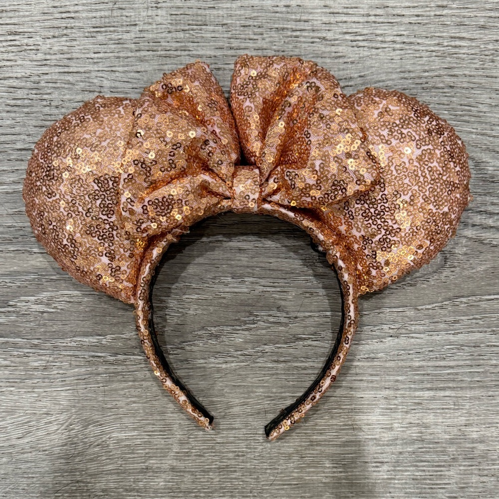 Custom Rose Gold Sequin Minnie Ears
